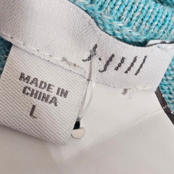 J Jill Blue Cotton Blend Sweater Size Large - Picture 3 of 4